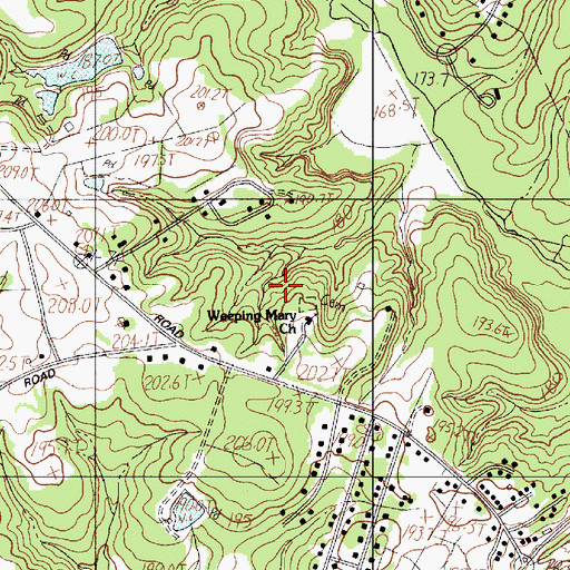 Topographic Map of Weeping Mary School, SC