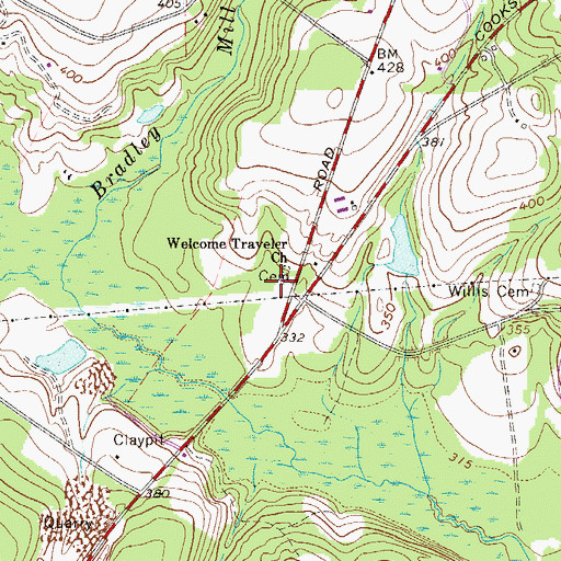 Topographic Map of Welcome Traveler Church, SC