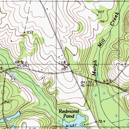 Topographic Map of Wesley Chapel, SC