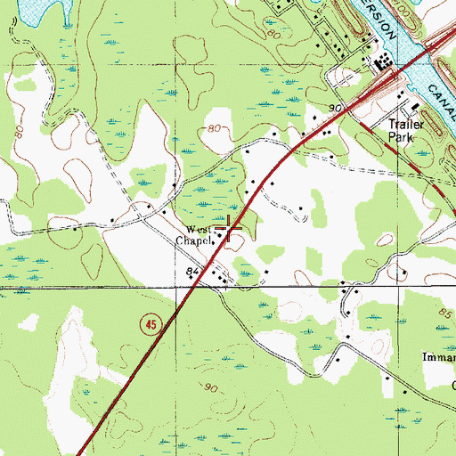 Topographic Map of West Chapel, SC