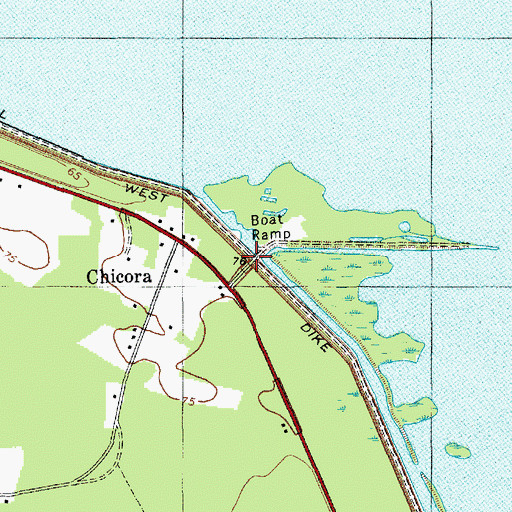 Topographic Map of West Dike, SC