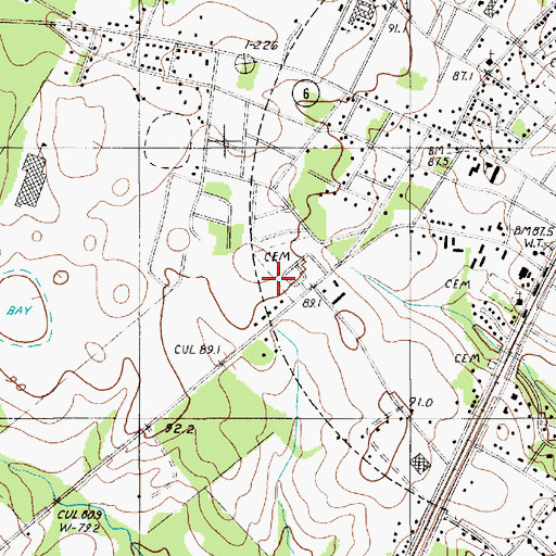 Topographic Map of West End Cemetery, SC
