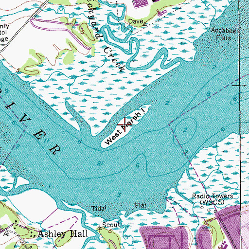 Topographic Map of West Marsh Island, SC