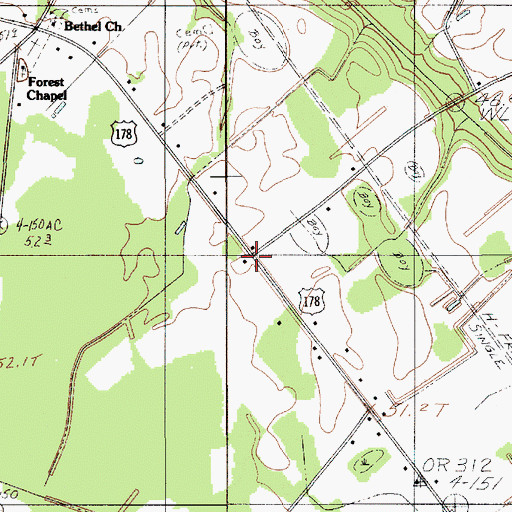Topographic Map of West Middle School, SC