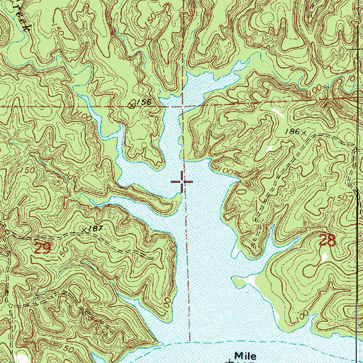 Topographic Map of Mill Creek, AL