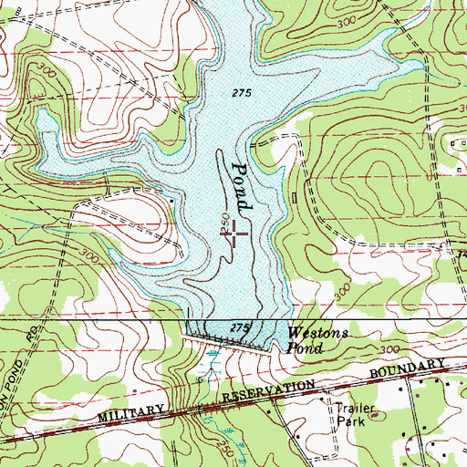 Topographic Map of Westons Pond, SC