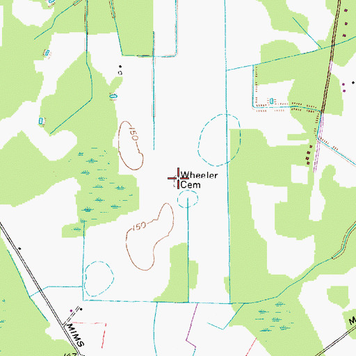Topographic Map of Wheeler Cemetery, SC