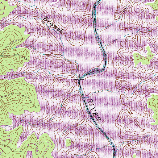 Topographic Map of Whetner Branch, SC