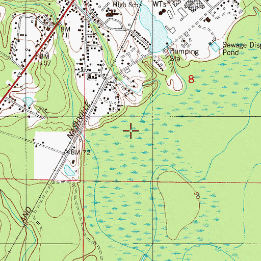 Topographic Map of Mill Creek, FL