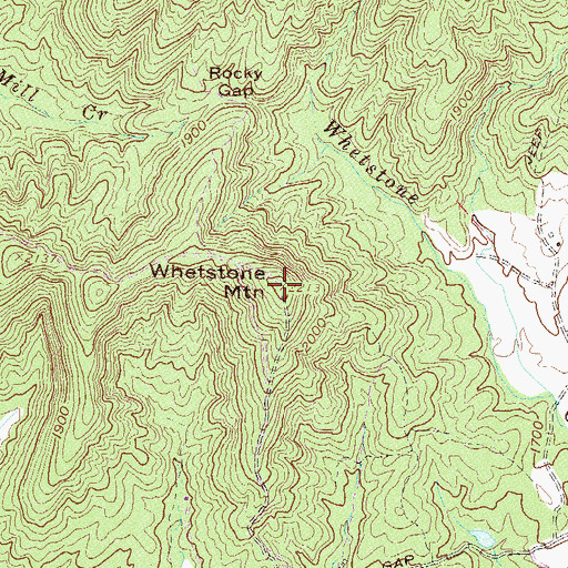 Topographic Map of Whetstone Mountain, SC