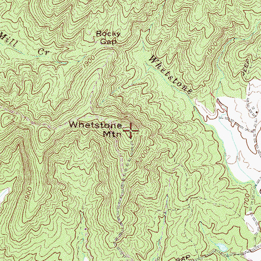 Topographic Map of Whetstone Mountain, SC