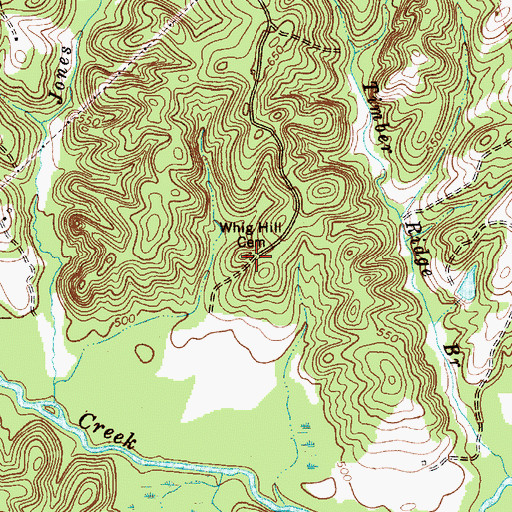 Topographic Map of Whig Hill Cemetery, SC