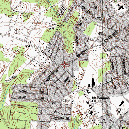 Topographic Map of White Horse Church, SC