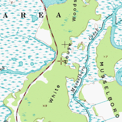 Topographic Map of White House Woods, SC