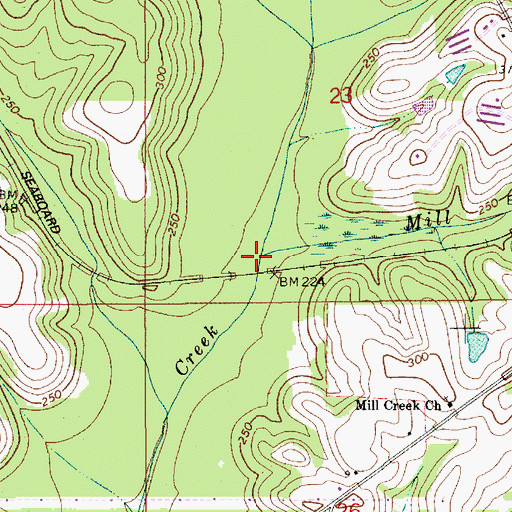 Topographic Map of Mill Creek, AL