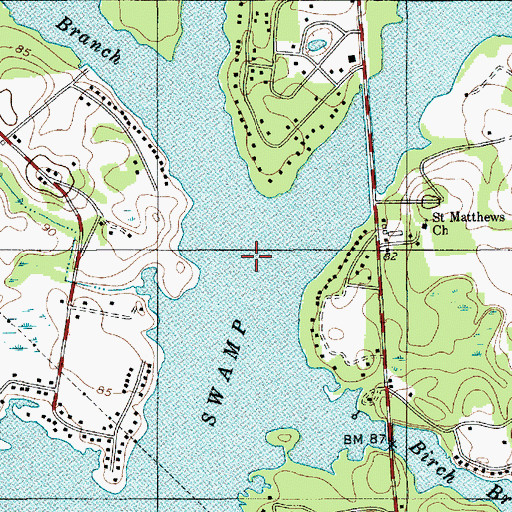 Topographic Map of White Oak Branch, SC