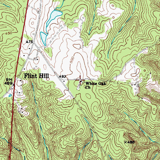 Topographic Map of White Oak Church, SC
