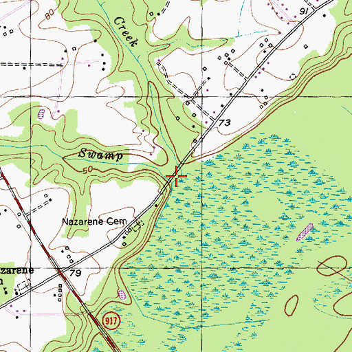 Topographic Map of White Oak Creek, SC