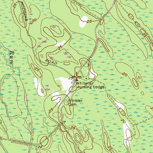 Topographic Map of Whitener Hunting Lodge, SC