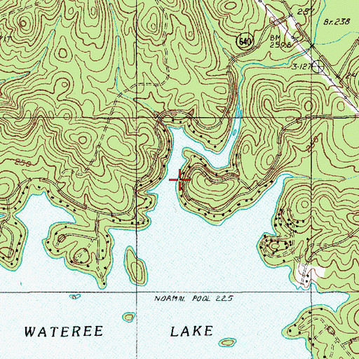 Topographic Map of White Oak Creek, SC