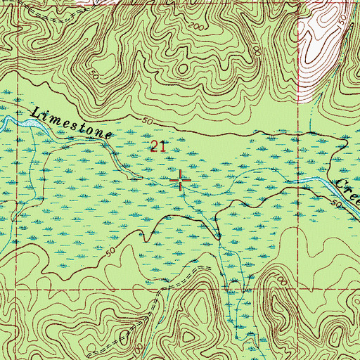 Topographic Map of Mill Creek, AL