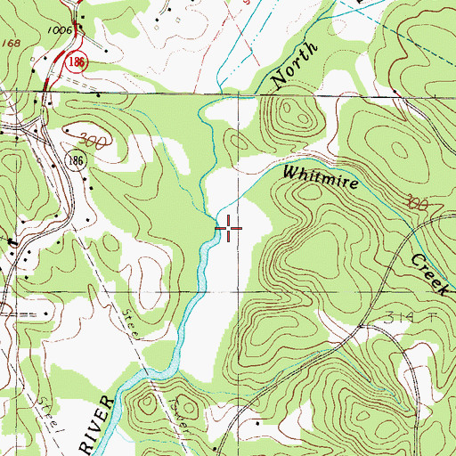 Topographic Map of Whitmire Branch, SC