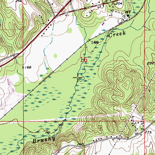 Topographic Map of Mill Creek, AL