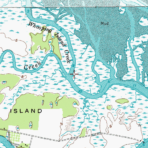 Topographic Map of Whooping Island Creek, SC