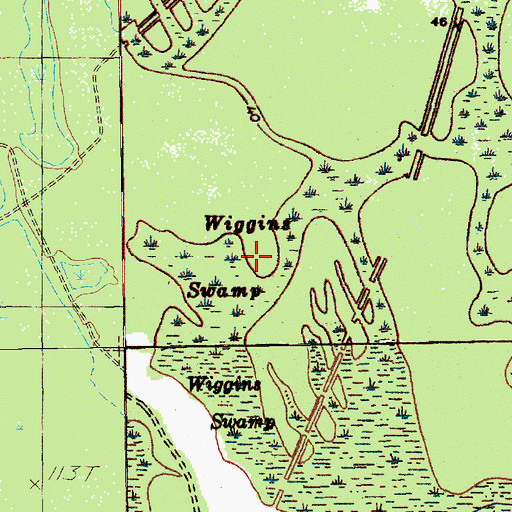 Topographic Map of Wiggins Swamp, SC