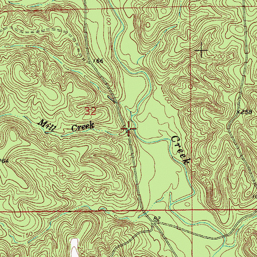 Topographic Map of Mill Creek, AL