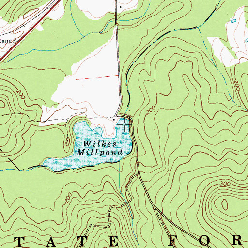 Topographic Map of Wilkes Millpond, SC