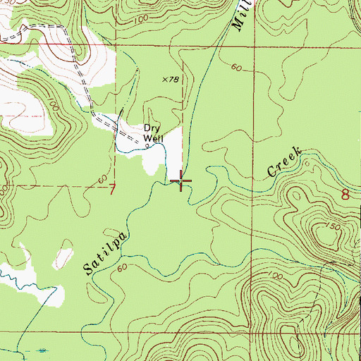 Topographic Map of Mill Creek, AL