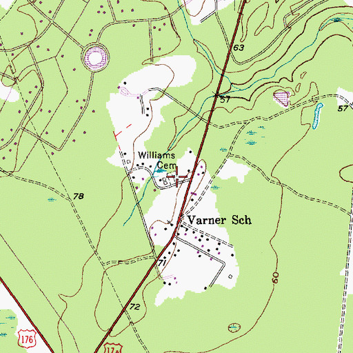 Topographic Map of Williams Cemetery, SC