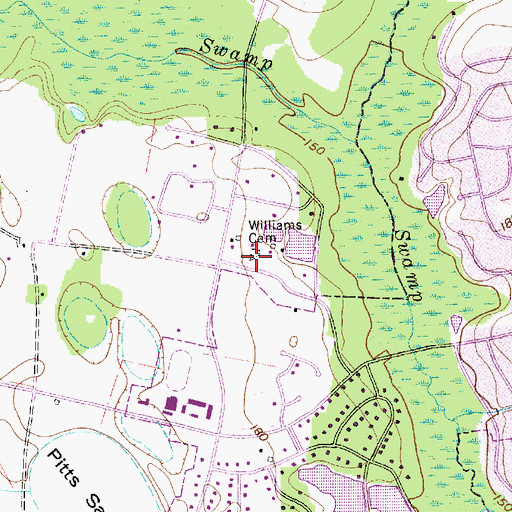 Topographic Map of Williams Cemetery, SC
