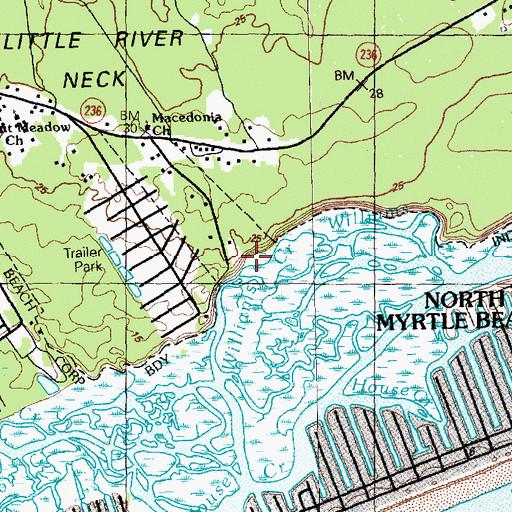 Topographic Map of Williams Creek, SC