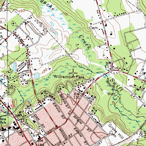 Topographic Map of Williamson Park, SC