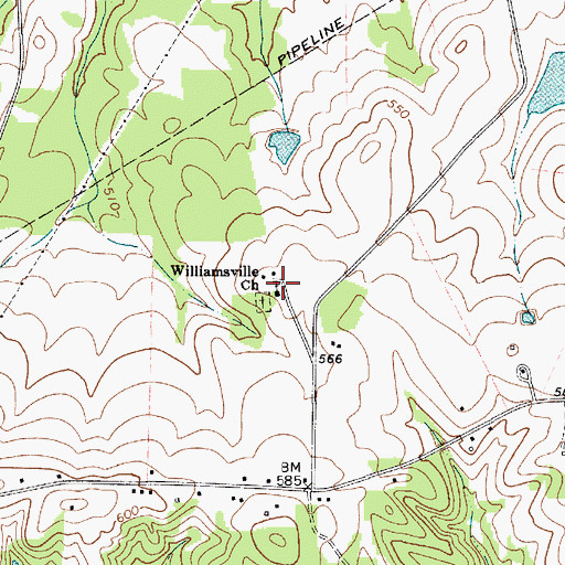 Topographic Map of Williamsville Church, SC