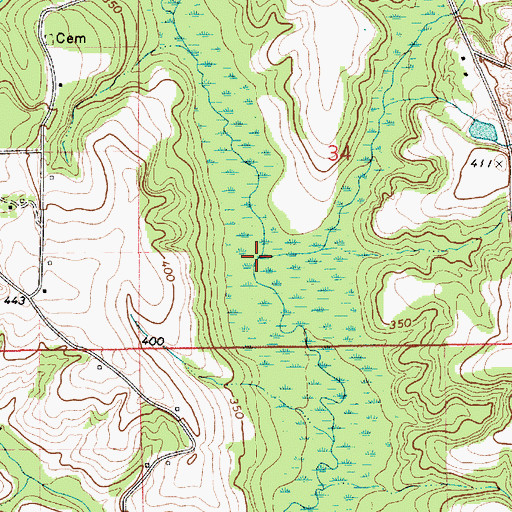 Topographic Map of Mill Creek, AL