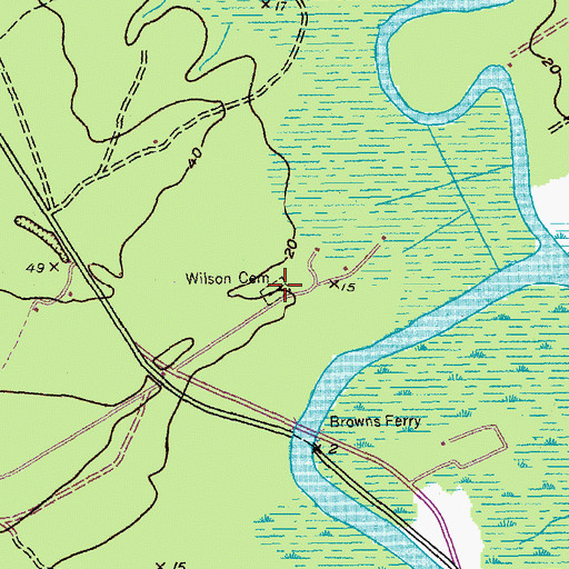 Topographic Map of Wilson Cemetery, SC