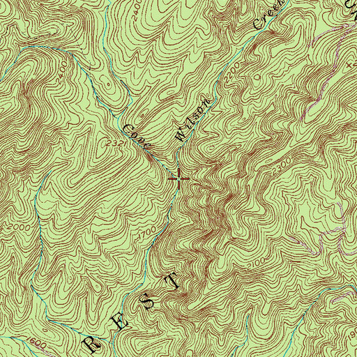 Topographic Map of Wilson Creek, SC
