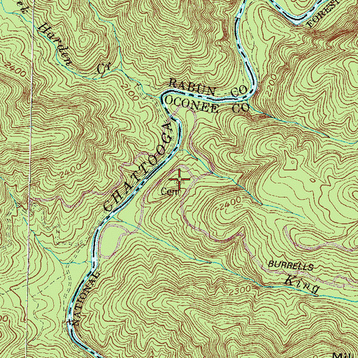 Topographic Map of Winchester Cemetery, SC