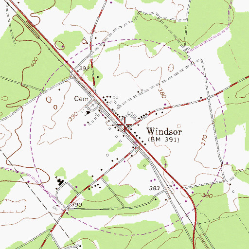 Topographic Map of Windsor, SC
