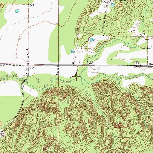 Topographic Map of Mill Creek, AL