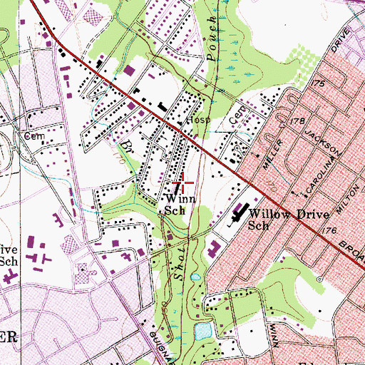 Topographic Map of Winn School, SC
