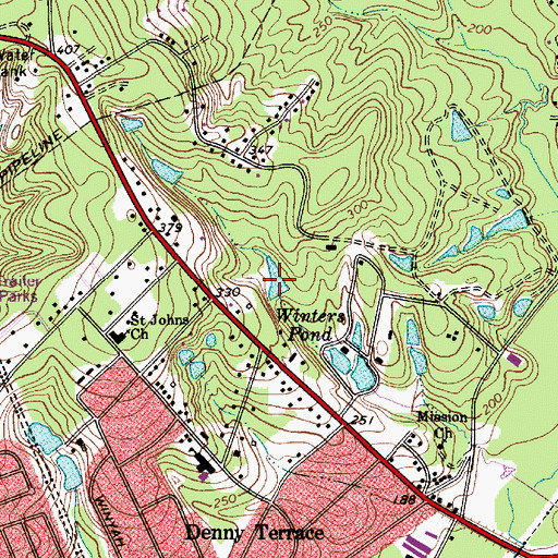 Topographic Map of Winters Pond, SC