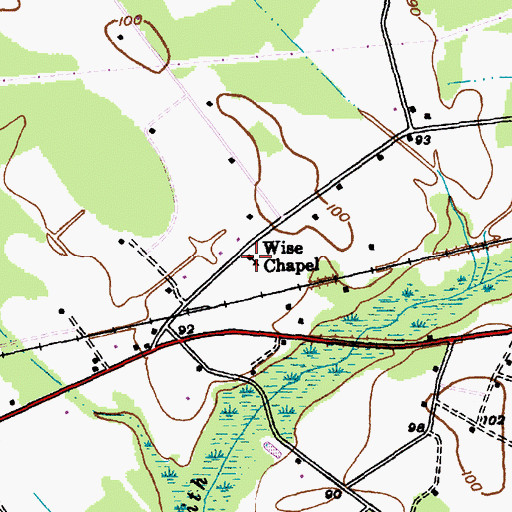 Topographic Map of Wise Chapel, SC