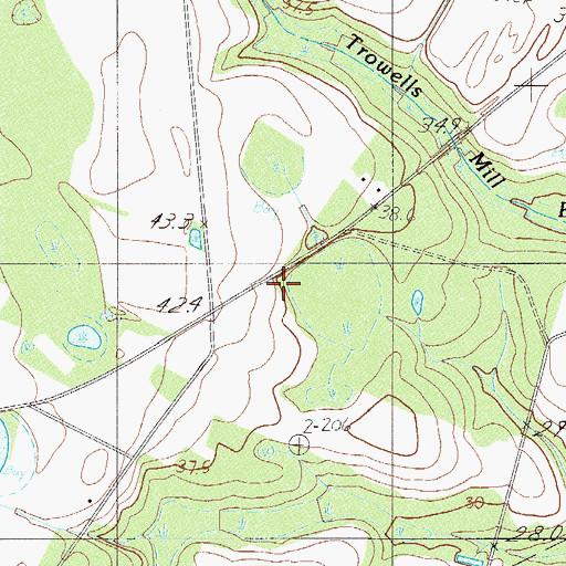Topographic Map of Wishwell School, SC