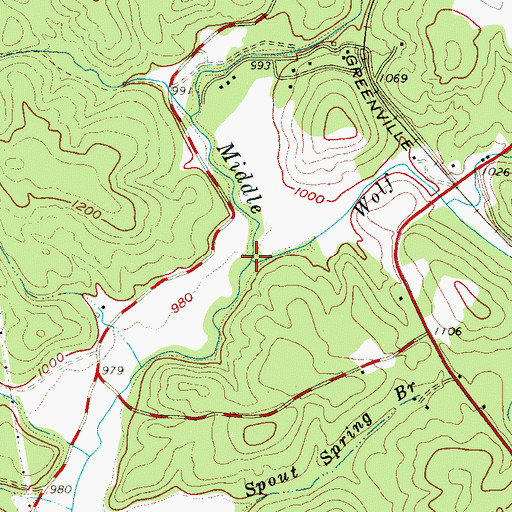 Topographic Map of Wolf Creek, SC