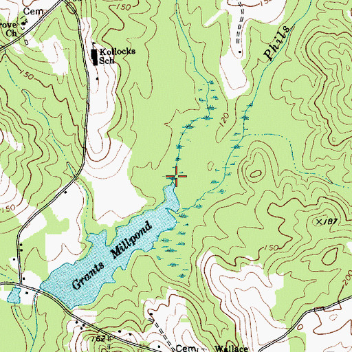 Topographic Map of Wolf Creek, SC