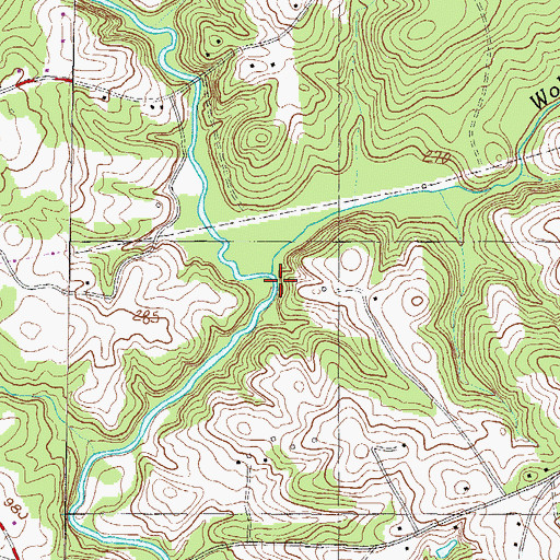 Topographic Map of Wolf Creek, SC